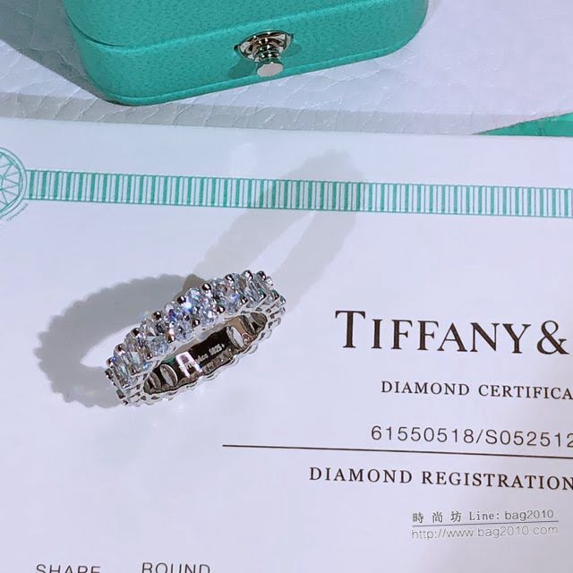 Tiffany純銀飾品 蒂芙尼女士專櫃爆款Setting鑽戒 Tiffany槽式鑲嵌圓形戒指  zgt1713
